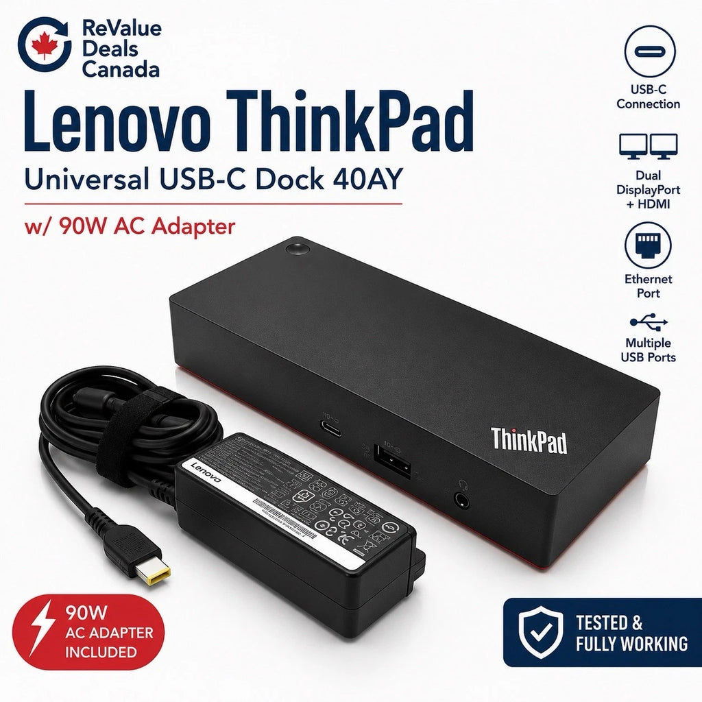 Lenovo ThinkPad Universal USB-C Dock 40AY with 90W AC Adapter