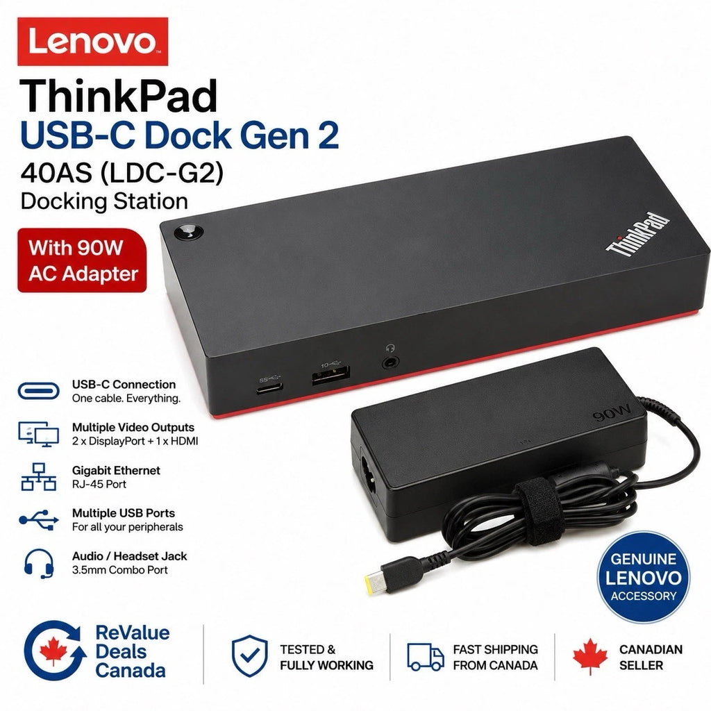 Lenovo ThinkPad USB-C Dock Gen 2 40AS with 90W AC Adapter