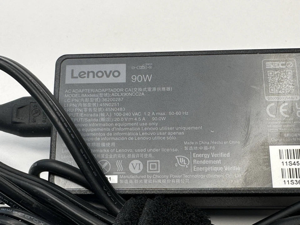 Lenovo 90W Slim Tip AC Adapter 20V 4.5A Genuine OEM