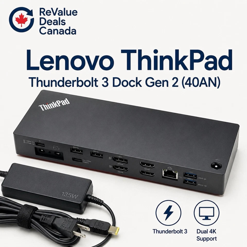 Lenovo ThinkPad Thunderbolt 3 Dock Gen 2 40AN with 135W AC Adapter